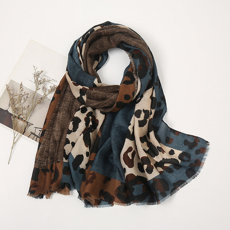 ✨Limited stock available, don’t miss out!🎉Versatile Lightweight Leopard Print Shawl Scarf