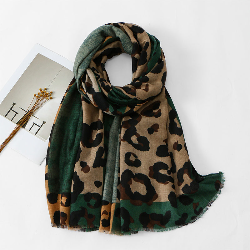 ✨Limited stock available, don’t miss out!🎉Versatile Lightweight Leopard Print Shawl Scarf