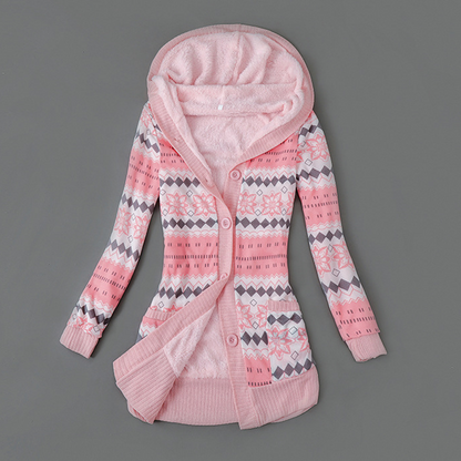 ⏰ Seasonal changeover sale: 50% off – quality at half the price! ✨Women's Plush-Lined Hooded Knit Cardigan