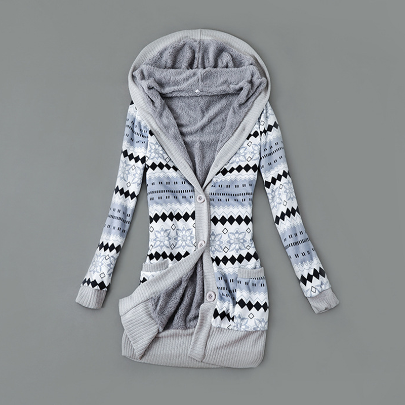⏰ Seasonal changeover sale: 50% off – quality at half the price! ✨Women's Plush-Lined Hooded Knit Cardigan