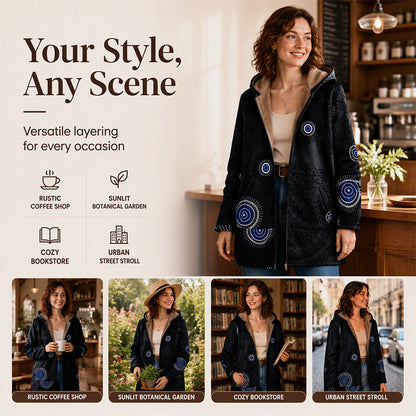 ⏰ Seasonal changeover sale: 50% off – quality at half the price! ✨Women's Vintage Leaf Print Hooded Coat