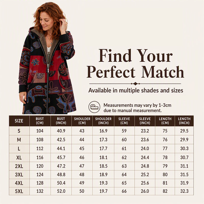 ⏰ Seasonal changeover sale: 50% off – quality at half the price! ✨Women's Vintage Leaf Print Hooded Coat