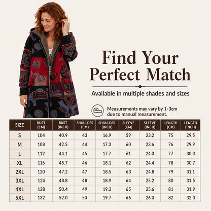 ⏰ Seasonal changeover sale: 50% off – quality at half the price! ✨Women's Vintage Leaf Print Hooded Coat