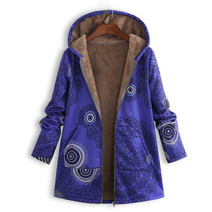 ⏰ Seasonal changeover sale: 50% off – quality at half the price! ✨Women's Vintage Leaf Print Hooded Coat