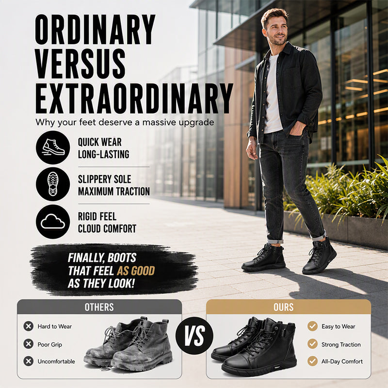 🎉The Lowest Price But The Best Quality!🔥Men's Waterproof Genuine Leather Combat Boots