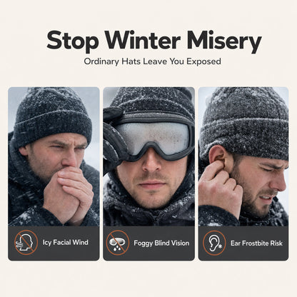 💖Black Friday Mega Deal – 50% off!💖 Windproof Winter Thermal Trapper Hat with Integrated Face Mask