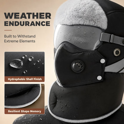 💖Black Friday Mega Deal – 50% off!💖 Windproof Winter Thermal Trapper Hat with Integrated Face Mask