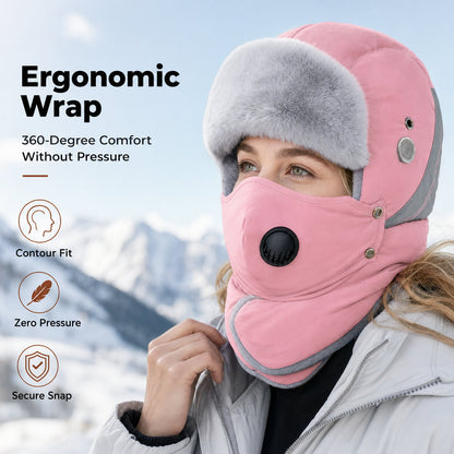 💖Black Friday Mega Deal – 50% off!💖 Windproof Winter Thermal Trapper Hat with Integrated Face Mask