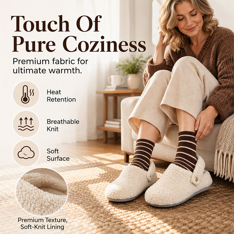 ⏰ Seasonal changeover sale: 50% off – quality at half the price! ✨Women's Closed-Toe Faux Shearling Slippers