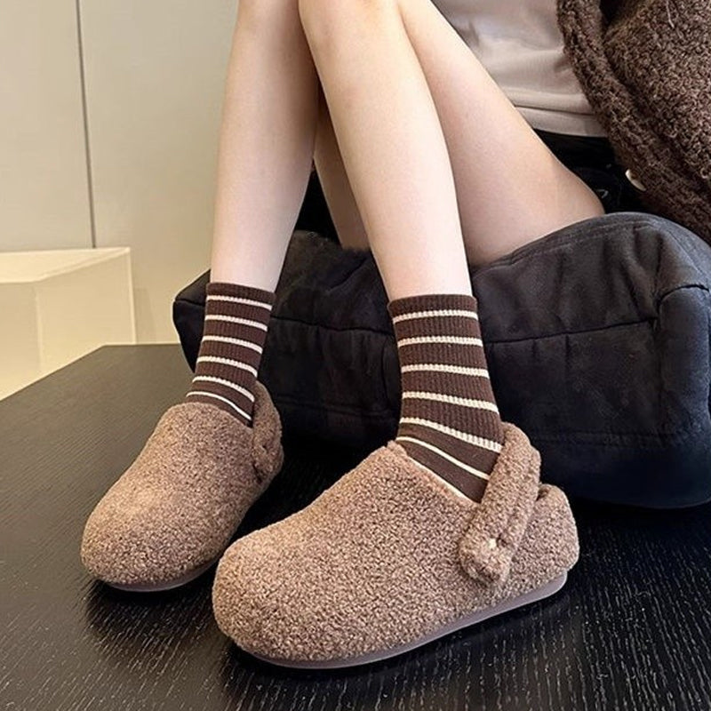 ⏰ Seasonal changeover sale: 50% off – quality at half the price! ✨Women's Closed-Toe Faux Shearling Slippers