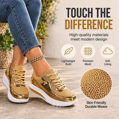 🎉The Lowest Price But The Best Quality!🔥Women's Shiny Platform Rocker Sole Sneakers
