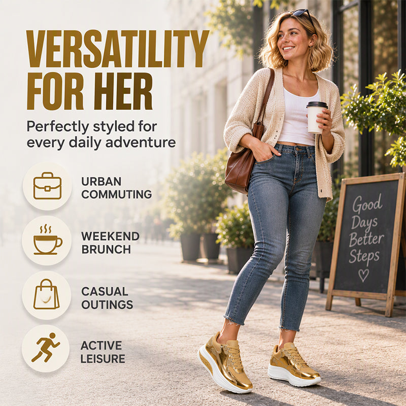 🎉The Lowest Price But The Best Quality!🔥Women's Shiny Platform Rocker Sole Sneakers