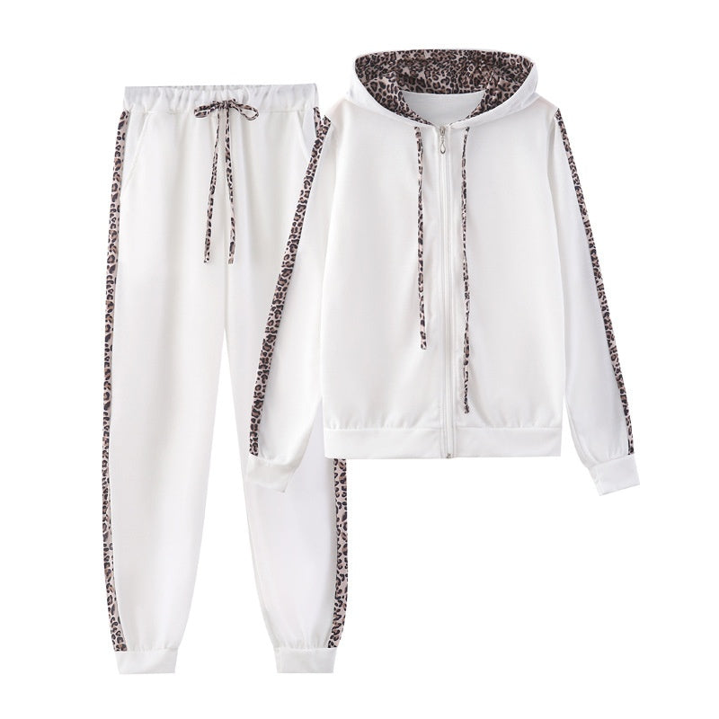 ⏰ Seasonal changeover sale: 50% off – quality at half the price! ✨Women's Leopard Print Long Sleeve Zipper Sweatshirt and Pants Set