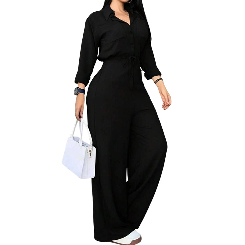 ⏰ Seasonal changeover sale: 50% off – quality at half the price! ✨Women's Waist-Defining Shirt Jumpsuit