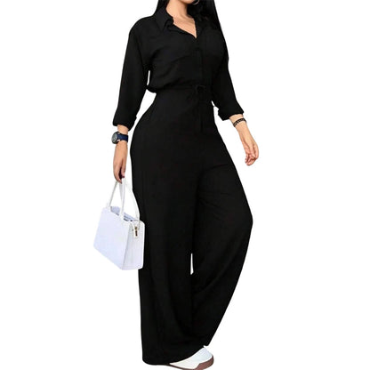 ⏰ Seasonal changeover sale: 50% off – quality at half the price! ✨Women's Waist-Defining Shirt Jumpsuit