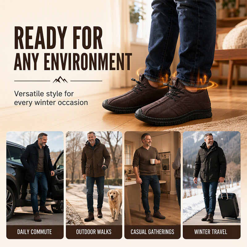 ⏰ Seasonal changeover sale: 50% off – quality at half the price! ✨Men's Plush-Lined Non-Slip Walking Shoes