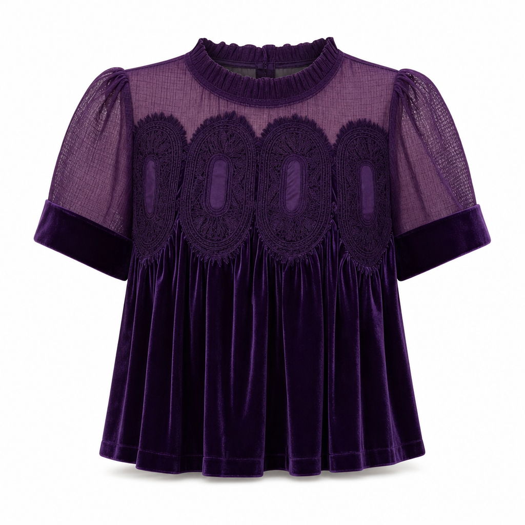 ✨Limited stock available, don’t miss out!🎉Women's Solid Short Sleeve Top with Ruffle Collar