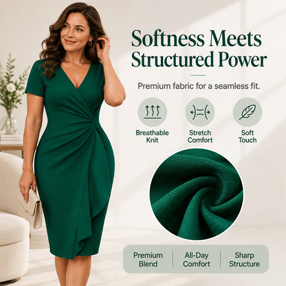 ✨Limited stock available, don’t miss out!🎉Women's Elegant V-Neck Ruffle Wrap Dress
