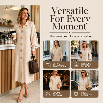 ⏰ Seasonal changeover sale: 50% off – quality at half the price! ✨Women's Lantern Sleeve Ribbed Knit Maxi Dress