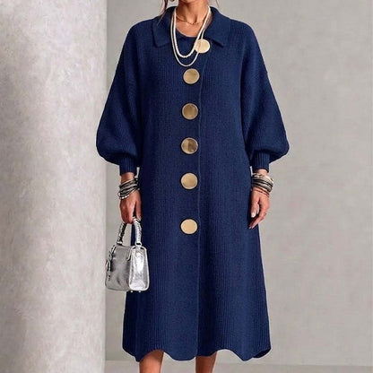 ⏰ Seasonal changeover sale: 50% off – quality at half the price! ✨Women's Lantern Sleeve Ribbed Knit Maxi Dress