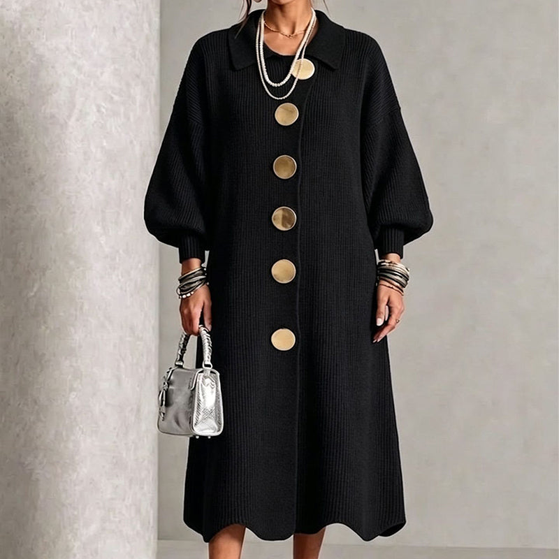 ⏰ Seasonal changeover sale: 50% off – quality at half the price! ✨Women's Lantern Sleeve Ribbed Knit Maxi Dress