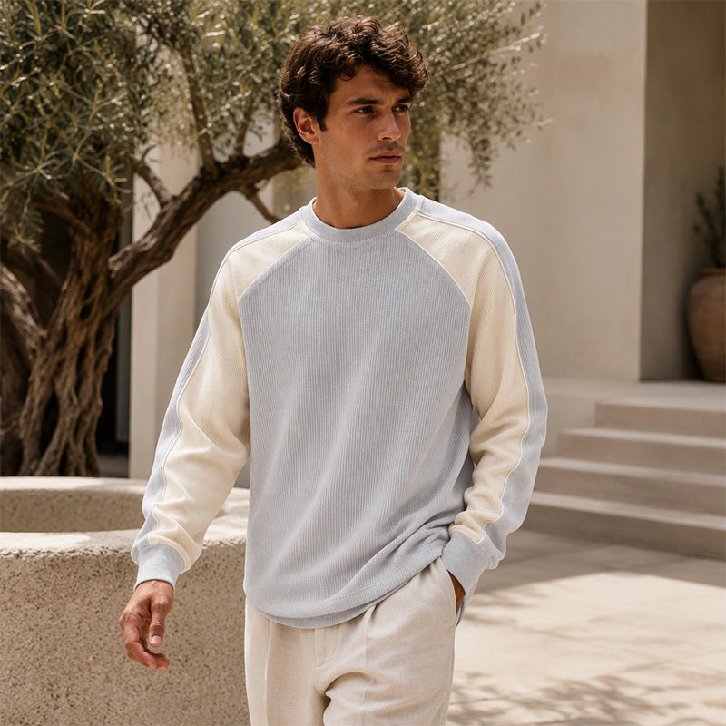 Men's Color-Block Loose-Fit Sweatshirt