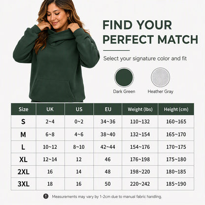 Women's Casual Cowl Neck Hooded Sweatshirt