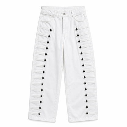 Women's Retro High Waisted Curved Leg Jeans