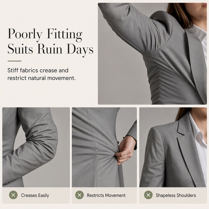 💖Black Friday Mega Deal – 50% off!💖Elegant Two-Piece Suit Set with Tailored Blazer and Relaxed Wide-Leg Trousers