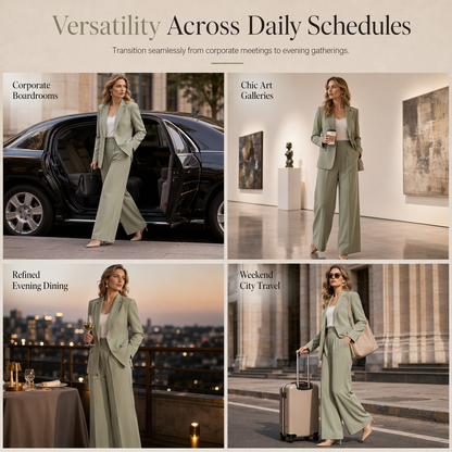 💖Black Friday Mega Deal – 50% off!💖Elegant Two-Piece Suit Set with Tailored Blazer and Relaxed Wide-Leg Trousers