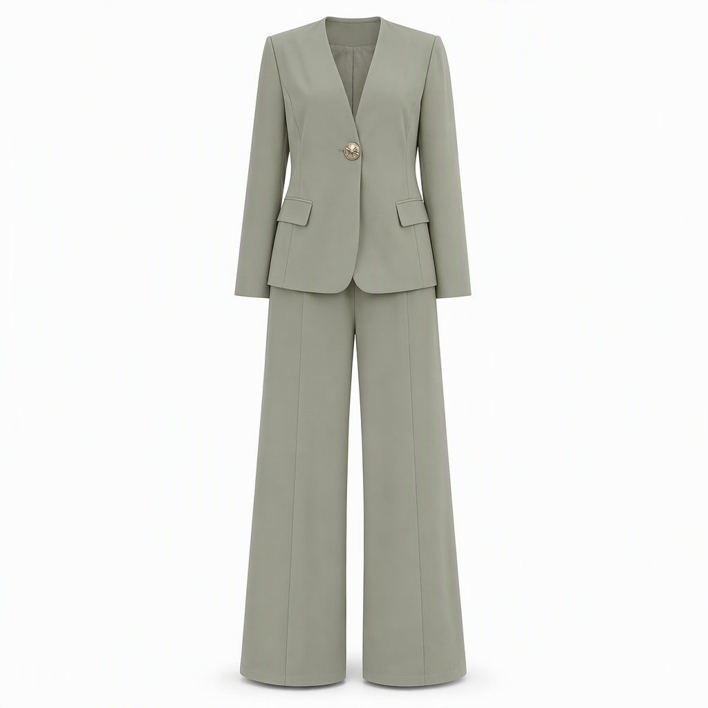 💖Black Friday Mega Deal – 50% off!💖Elegant Two-Piece Suit Set with Tailored Blazer and Relaxed Wide-Leg Trousers