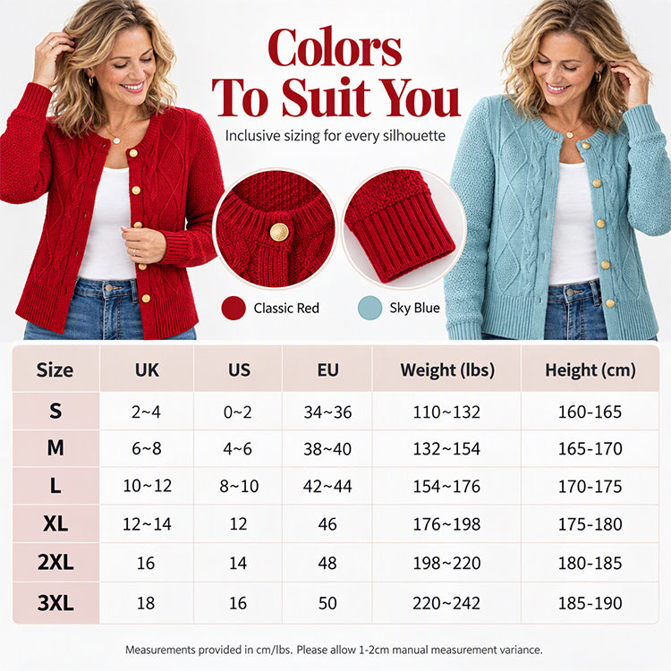 ⏰ Seasonal changeover sale: 50% off – quality at half the price! ✨Women's Elegant Textured Cable Knit Cardigan