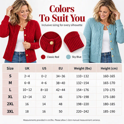⏰ Seasonal changeover sale: 50% off – quality at half the price! ✨Women's Elegant Textured Cable Knit Cardigan