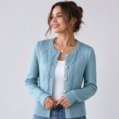 ⏰ Seasonal changeover sale: 50% off – quality at half the price! ✨Women's Elegant Textured Cable Knit Cardigan