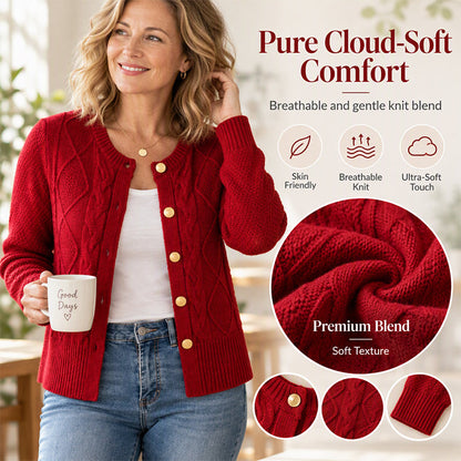 ⏰ Seasonal changeover sale: 50% off – quality at half the price! ✨Women's Elegant Textured Cable Knit Cardigan