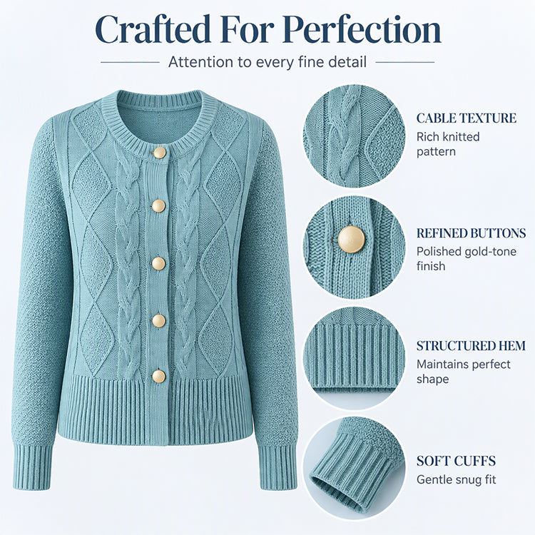 ⏰ Seasonal changeover sale: 50% off – quality at half the price! ✨Women's Elegant Textured Cable Knit Cardigan