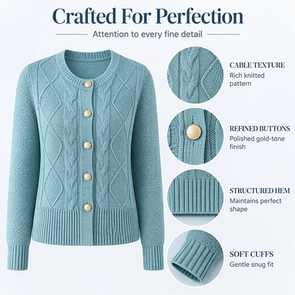 ⏰ Seasonal changeover sale: 50% off – quality at half the price! ✨Women's Elegant Textured Cable Knit Cardigan