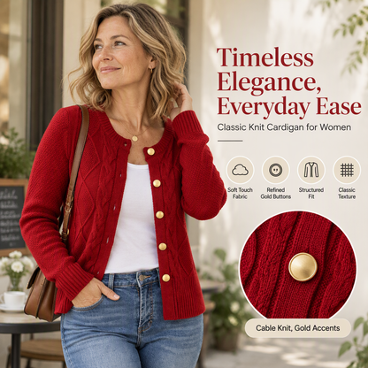⏰ Seasonal changeover sale: 50% off – quality at half the price! ✨Women's Elegant Textured Cable Knit Cardigan