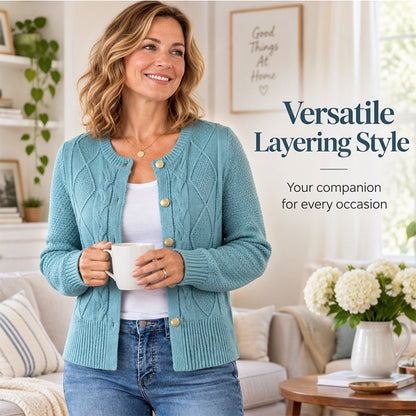 ⏰ Seasonal changeover sale: 50% off – quality at half the price! ✨Women's Elegant Textured Cable Knit Cardigan