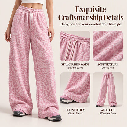 ✨Limited stock available, don’t miss out!🎉Women's Casual Leopard Print Wide Leg Sweatpants