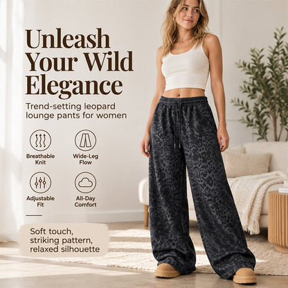 ✨Limited stock available, don’t miss out!🎉Women's Casual Leopard Print Wide Leg Sweatpants