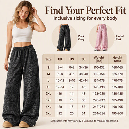 ✨Limited stock available, don’t miss out!🎉Women's Casual Leopard Print Wide Leg Sweatpants