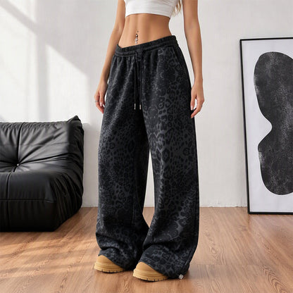 ✨Limited stock available, don’t miss out!🎉Women's Casual Leopard Print Wide Leg Sweatpants