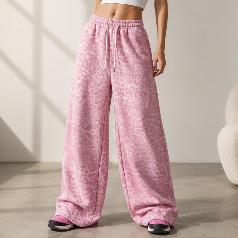 ✨Limited stock available, don’t miss out!🎉Women's Casual Leopard Print Wide Leg Sweatpants