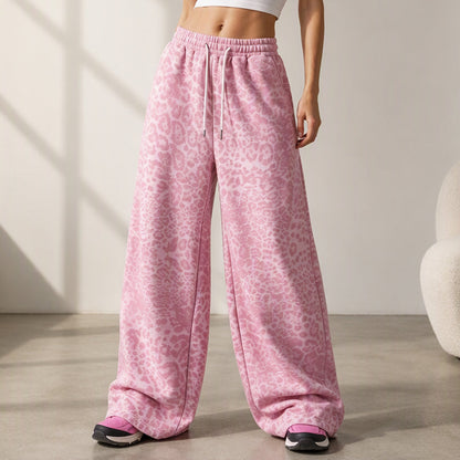 ✨Limited stock available, don’t miss out!🎉Women's Casual Leopard Print Wide Leg Sweatpants