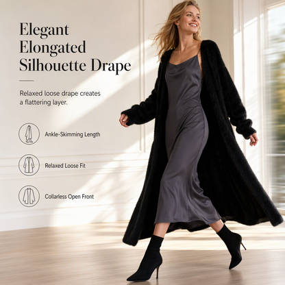 ⏰ Seasonal changeover sale: 50% off – quality at half the price! ✨Women's Faux Mink Fleece Long Cardigan Sweater Fluffy Oversized Knit Coat for Autumn and Winter