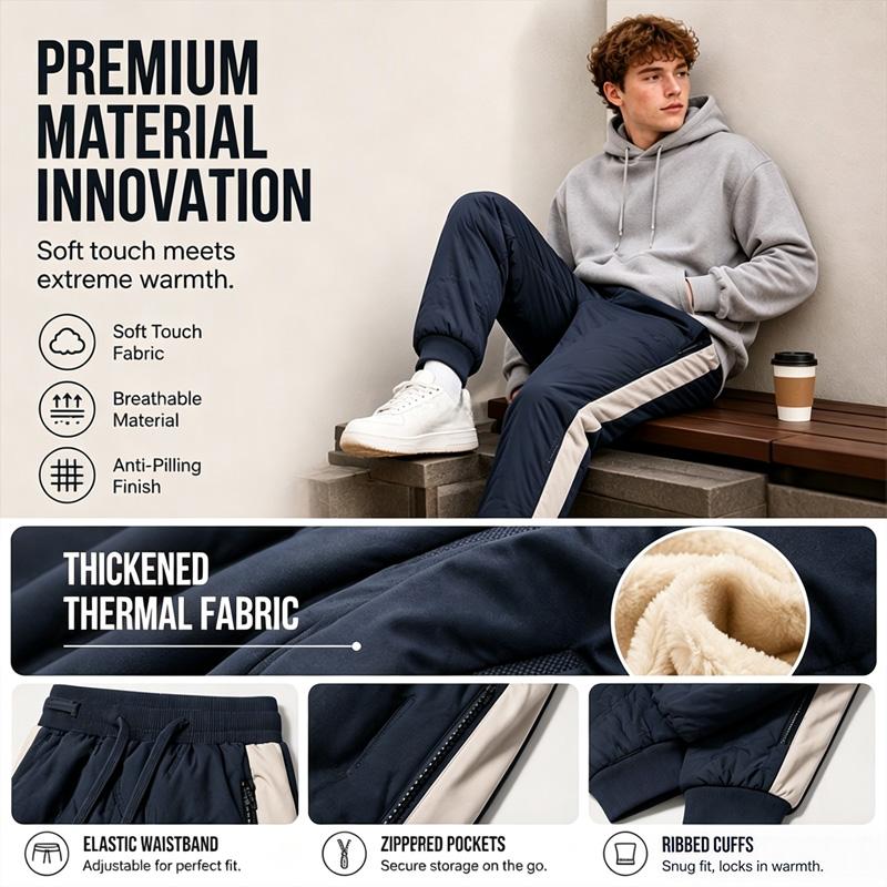 ⏰ Seasonal changeover sale: 50% off – quality at half the price! ✨Men's Windproof Thermal Pants with Elastic Cuffs