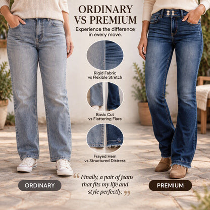 ⏰ Seasonal changeover sale: 50% off – quality at half the price! ✨Women's Double-Button High-Waisted Bootcut Jeans