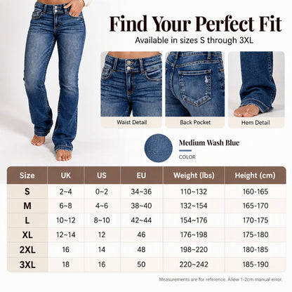 ⏰ Seasonal changeover sale: 50% off – quality at half the price! ✨Women's Double-Button High-Waisted Bootcut Jeans