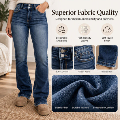⏰ Seasonal changeover sale: 50% off – quality at half the price! ✨Women's Double-Button High-Waisted Bootcut Jeans